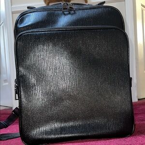 Zara Man Black Textured Backpack